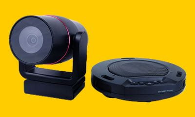 picture showing video camera and wireless speaker and microphone